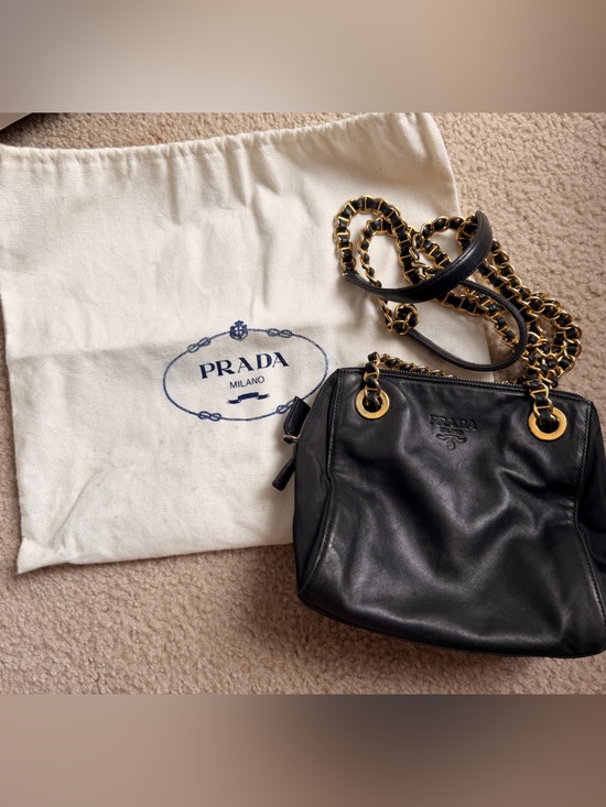 Prada Handbags - vintage Prada soft nappa leather chain shoulder bag